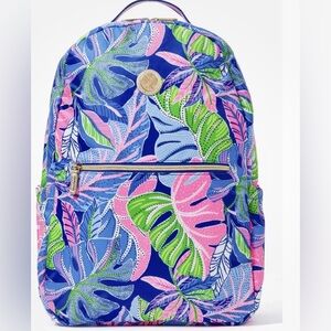 Lilly Pulitzer Backpack Blue Grotto Beleaf in Yourself Print Backpack NWOT